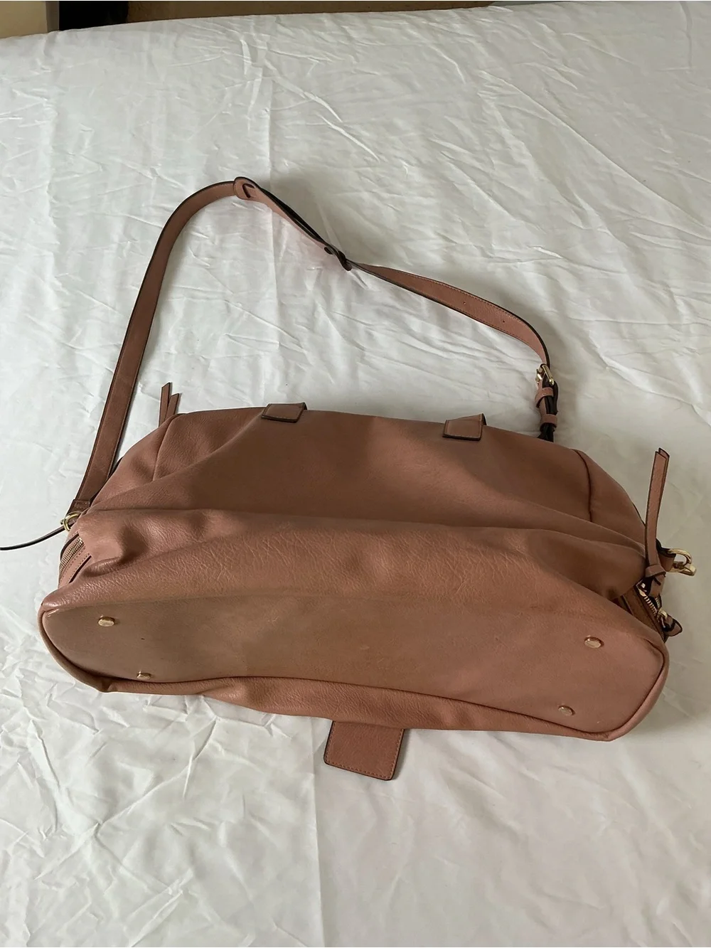 Sole Society Blush Pink Vegan Pebbled Leather Weekender Duffle Bag